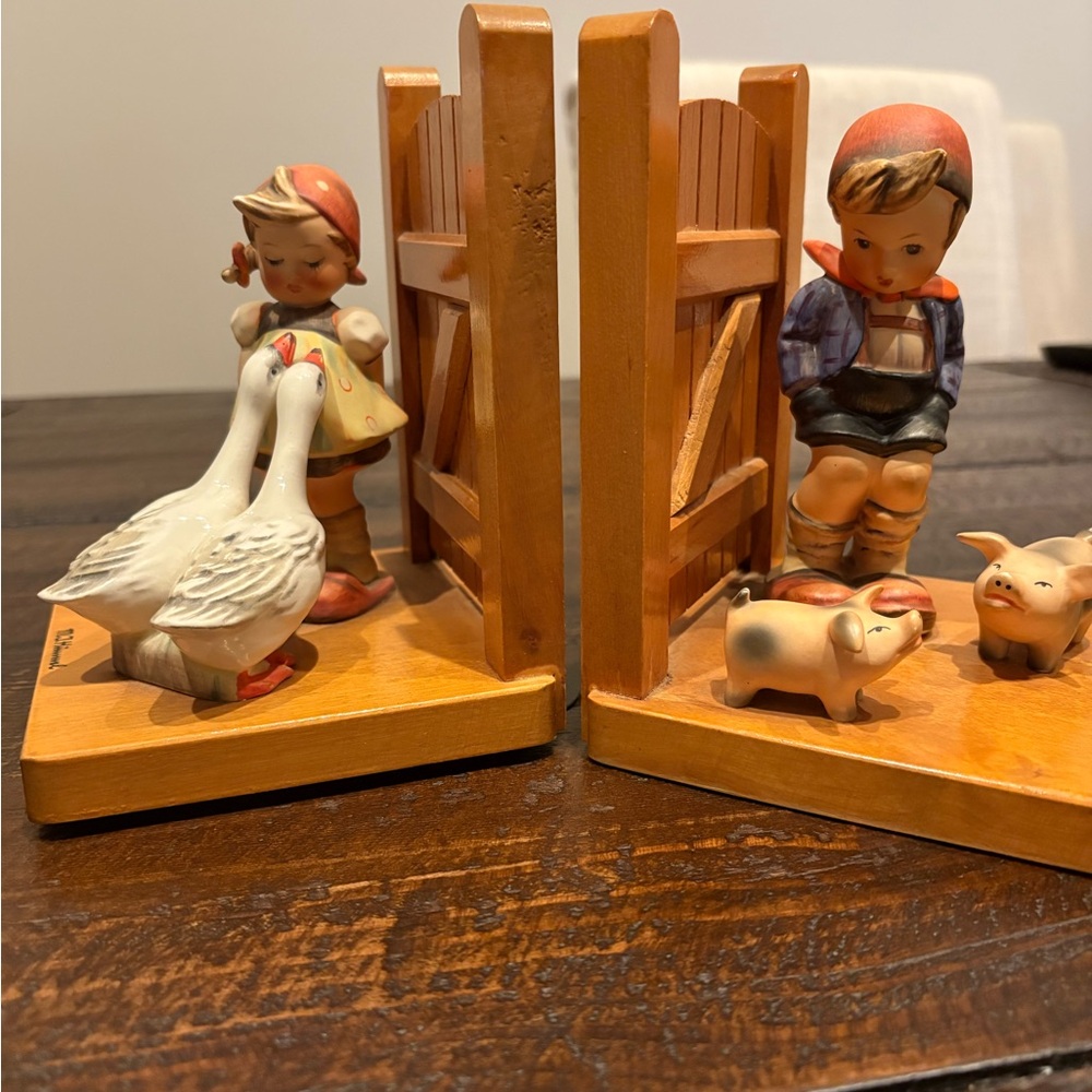 Farm Boy and Goose Girl Bookends by Hummel